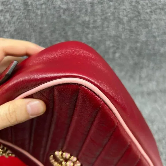 100% Authentic Gucci GG Marmont Small Leather Shoulder Bag - Picture 4 of 14